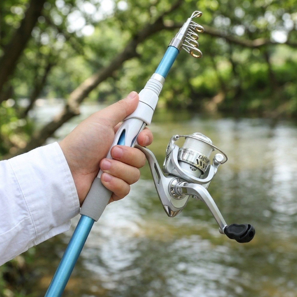 Canne à pêche bleue et blanche - Reel Bag avis et prix